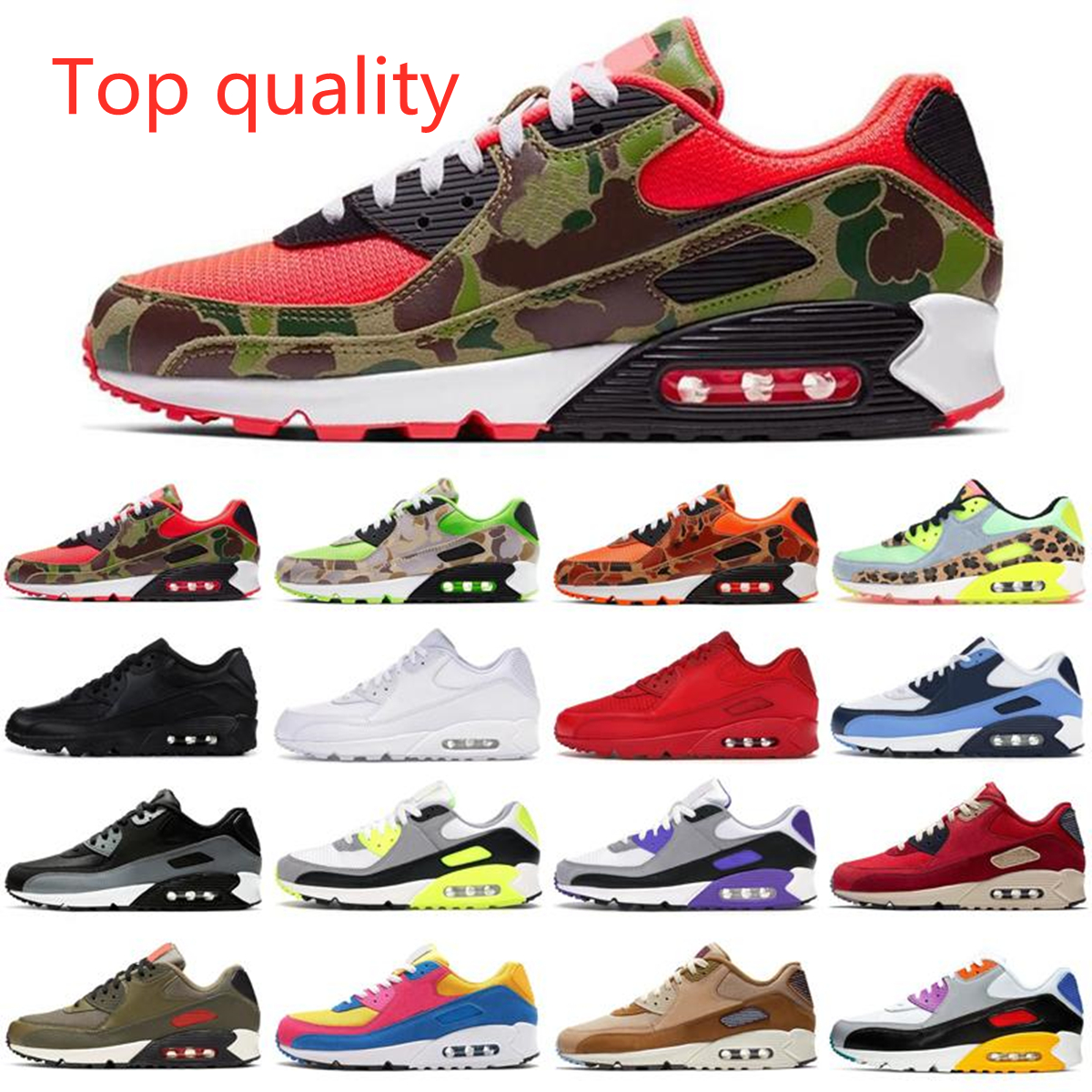 

Good quality camo 90s men women run shoes triple black white orange green unc mens womens trainers sports sneakers runners size 36-45