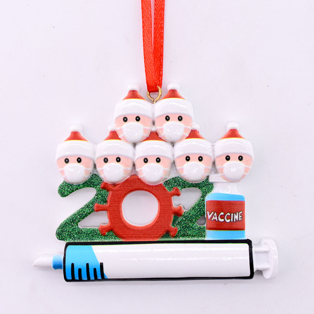 

Quarantine Christmas Decoration Personalized DIY Hanging Ornament with rope Plastic Santa Claus Pendant Social Distancing Party