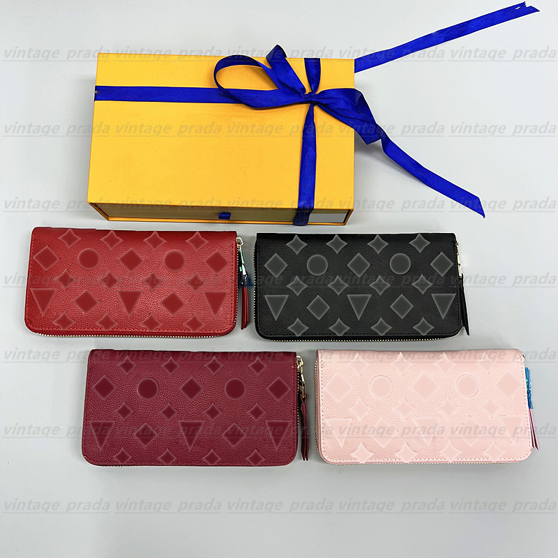 

Top quality Single zipper WALLET the most stylish way to carry around money cards and coins men leather purse card holder long business women Holders Lambskin Wallets, Damier azur