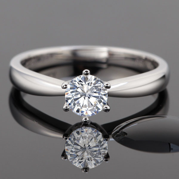 

Test Positive Brilliant 1Ct 6.5mm D VVS1 Moissanite Diamond Solitaire Engagement Ring Solid 14K White Gold AU585