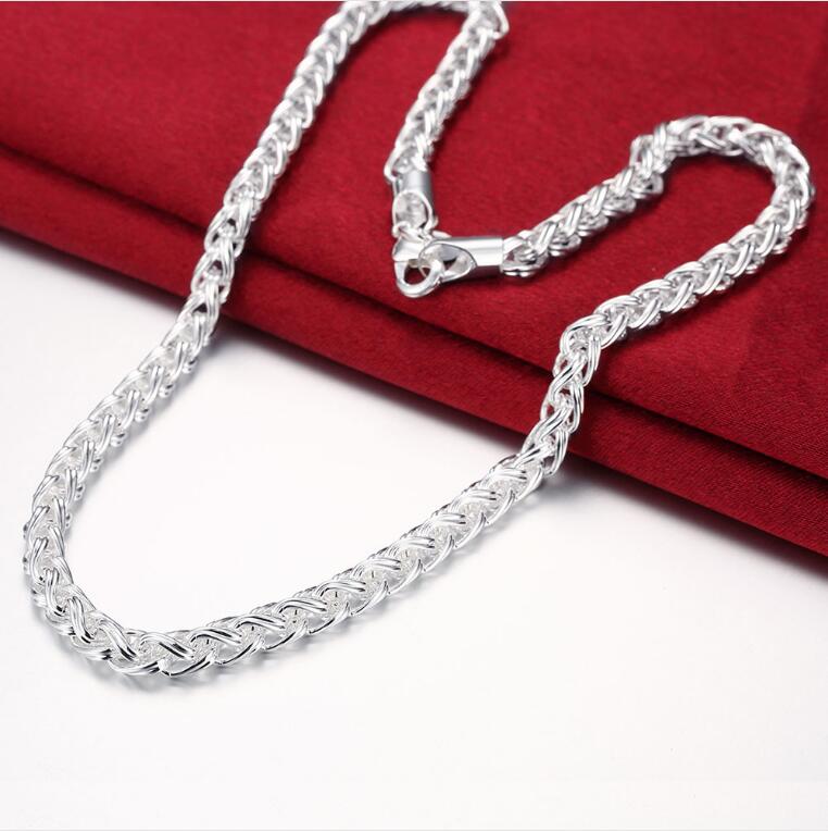 

men's Twist sterling silver plated necklace DMSN083 Size 20INCHS*6MM ; fashion 925 silver plate necklaces jewelry chain