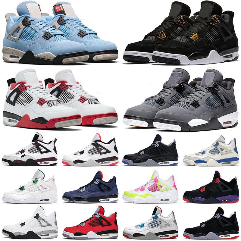 

Mens basketball jumpman 4s Fire Red 4 Black Cat Bred Cool Grey University Blue Royalty men women sneakers shoes, As photo 5