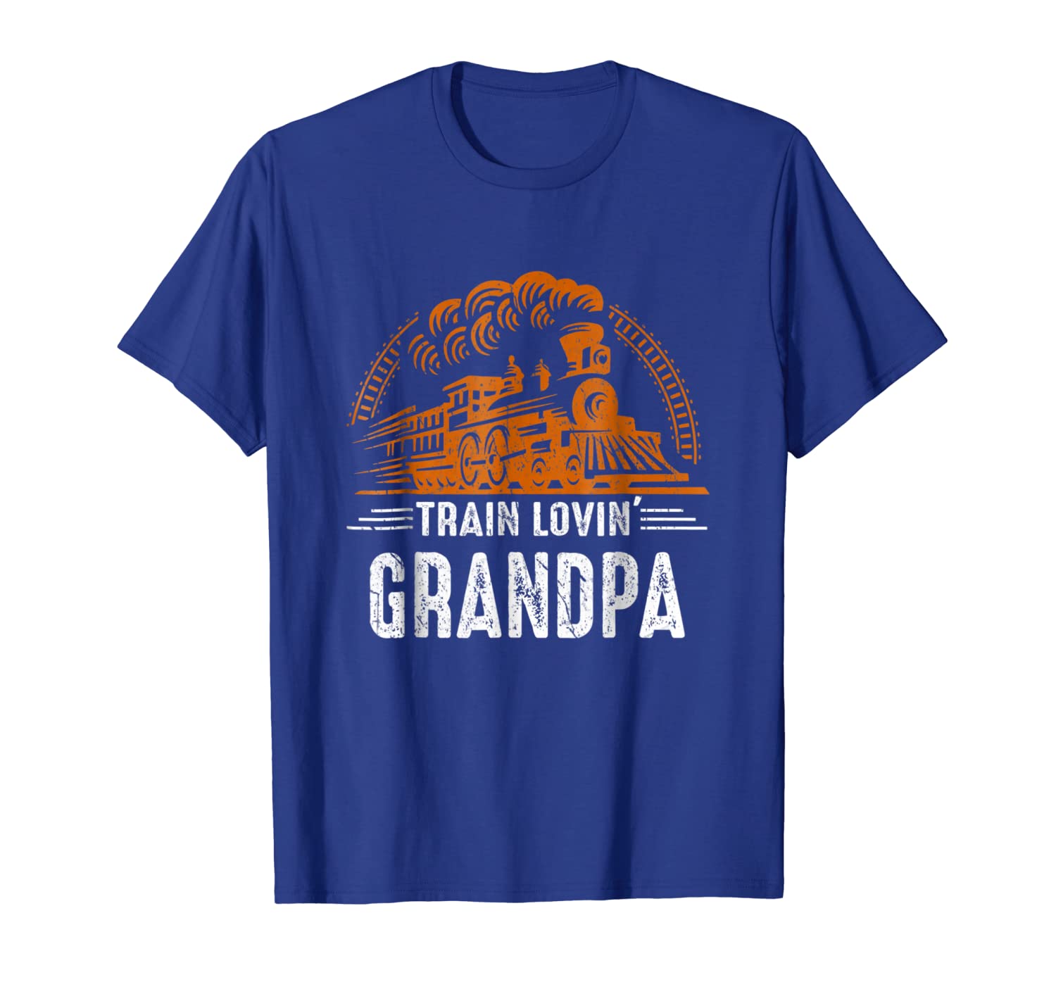 

Mens Womens Train Shirt For Grandpa - Train Lovin' Grandpa, White;black