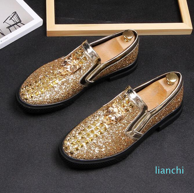 

Men loafers Slippers Smoking Slip-on Shoes Luxury Party Wedding Black Dress Shoes Men's Flats
