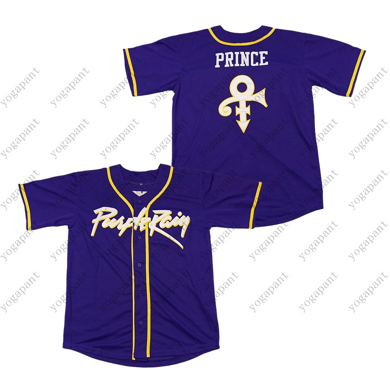 

Mens Baseball Jersey Stithced Prince Tribute Purple Rain Jerseys, Blue;black