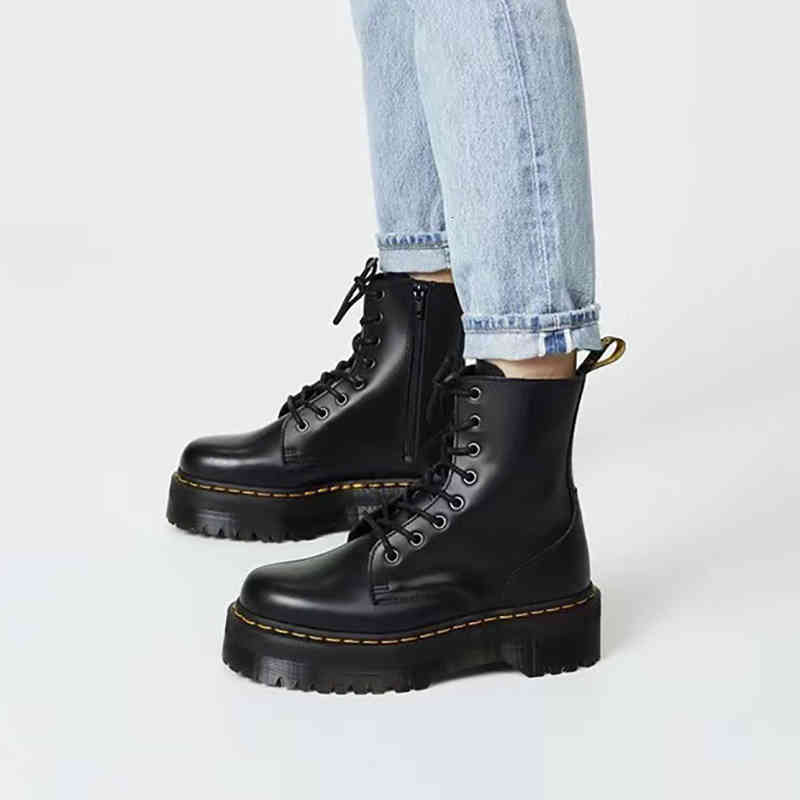 Dress Shoes Brand Designer Black Women Platform Boots 2022 Chunky Heels Winter Warm Fur Motorcycle Side Zipper Increasing Woman MQ