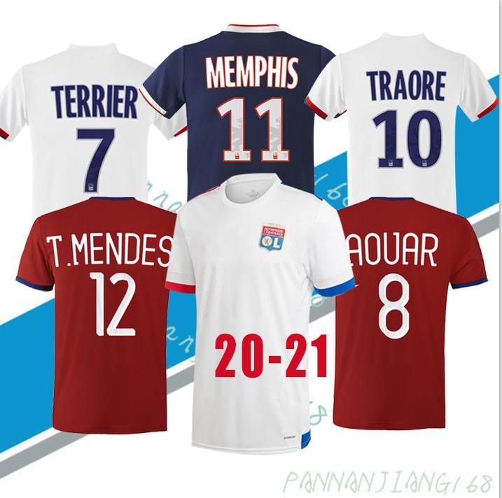 

Maillot de foot Olympique Lyonnais lyon soccer jersey 2020 2021 maillot de Lyon football shirt TRAORE MEMPHIS OL lyon jersey shirts, Black;yellow
