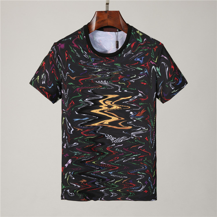 

Fashion Letter Mens T-Shirt Summer High Quality Men Women Designer Shirt Cotton Blend Round Neck Short Sleeve Cartoon Print Designs Tees 78888, White;black