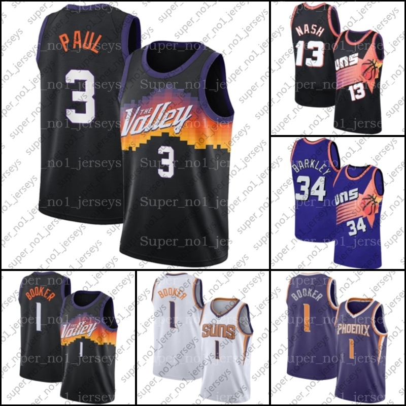 

Devin 1 Booker Jersey Chris 3 Paul Jerseys Retro Steve Charles Nash Barkley Jersey 2021 Season Phoenix Suns Jerseys zxcvb51a, Black;red