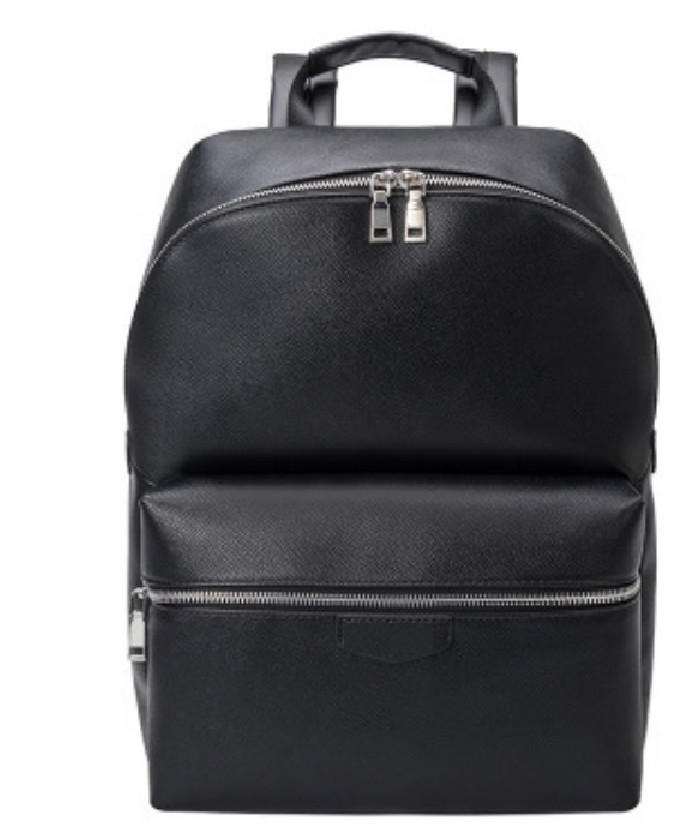 

DISCOVERY men pm classic black flower genuine leather backpack men's high capacity business computer bag fashion schoolbag
