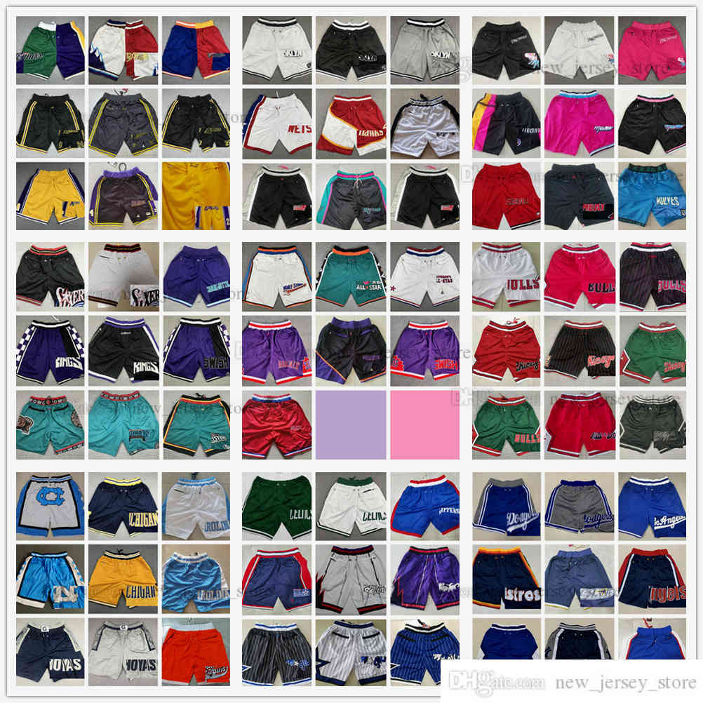 

Just Don New Man XS-XXXL Basketball Pocket Shorts Hip Pop Pant With Pockets Zipper Sweatpants Blue White Black Red Green Stitched Baseball Short, Choose number on picture