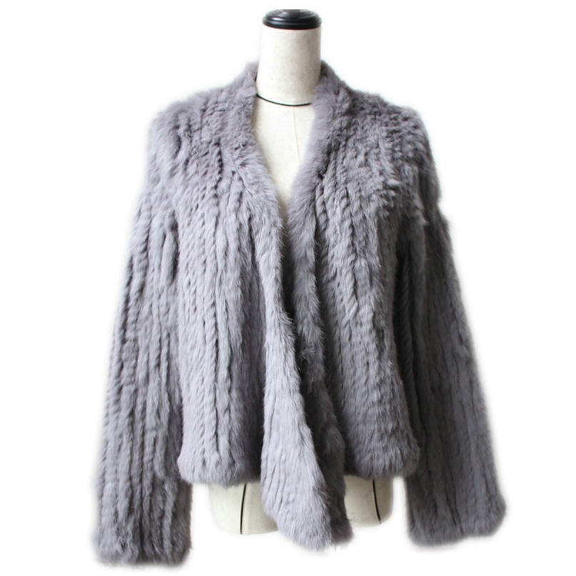 

Winter Autumn Women Real Fur Coat Female Knitted Rabbit Coats Jacket Casual Thick Warm Fashion Slim Overcoat Clothing 211018
