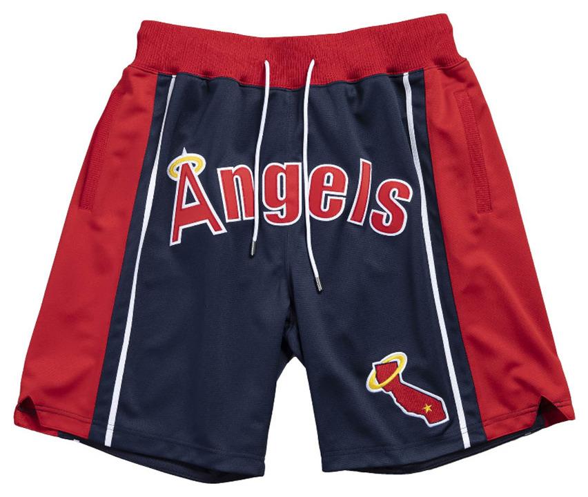 

Men Baseball Short JUST DON Pocket Pants By Mitchell & Ness Retro S-3XL, Black;red