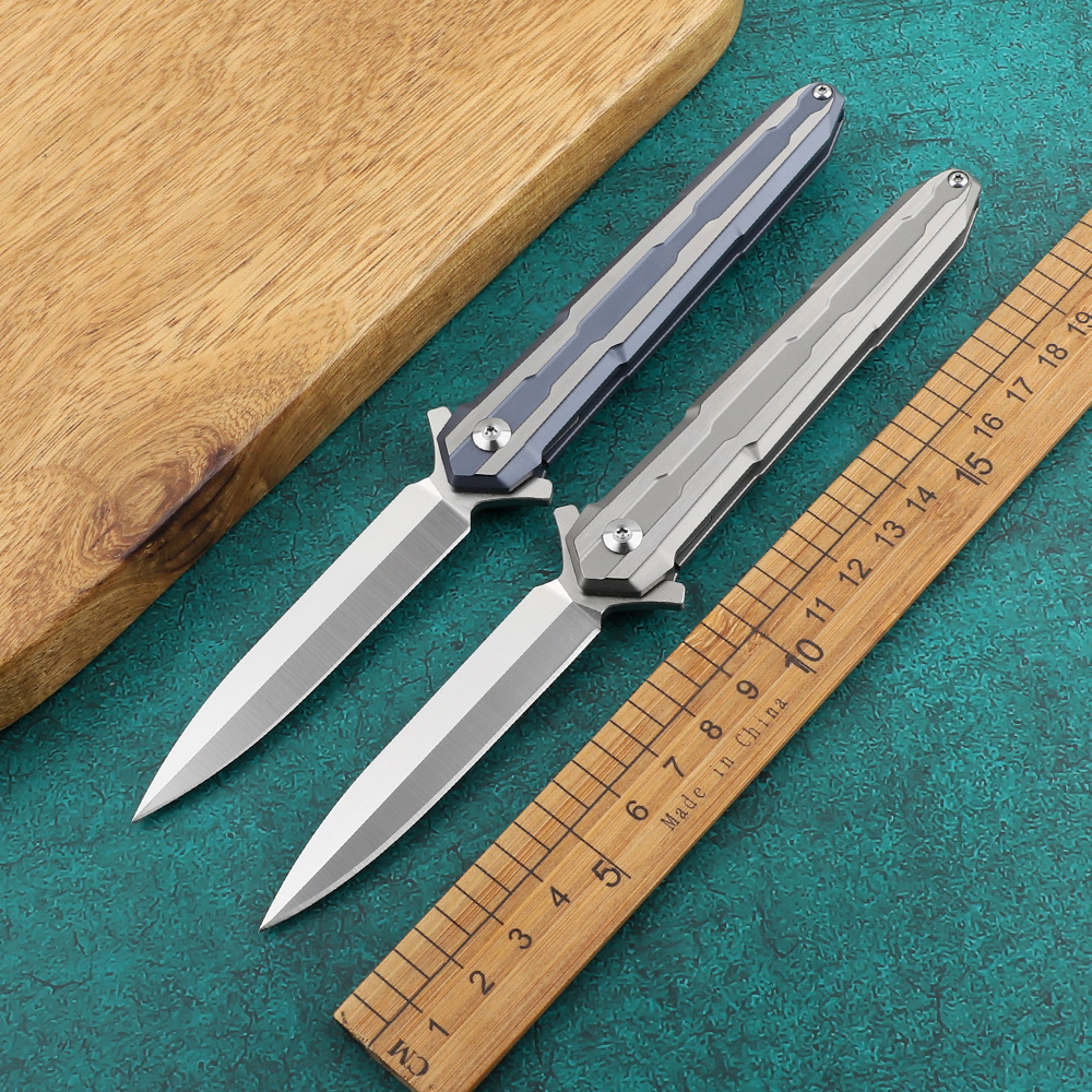 

Holy sword folding knife titanium alloy handle M390 blade kitchen knife camping fruit pocket EDC tool