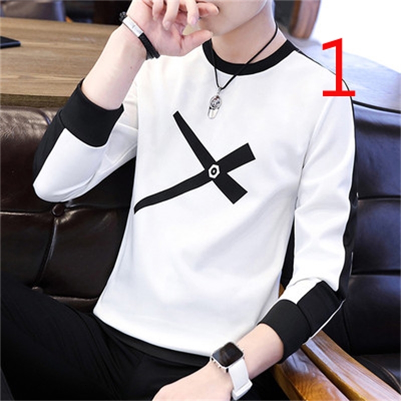 

2021 Autumn New High Collar Bottoming Shirt Men's White Korean Version Mnrw