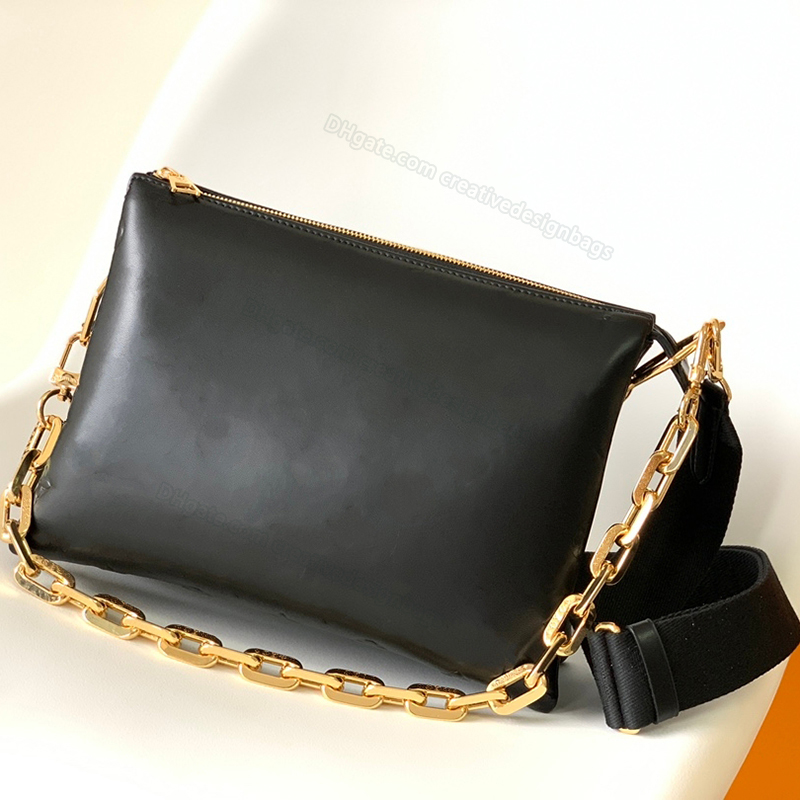 

Shoulder cross body PM Small bags Coussinn Spring Summer Embossed Leather Chain Bag Handbag Fluffy Sheepskin Fashion Avant-Garde Top Quality Purse 26cm166, Black m57790