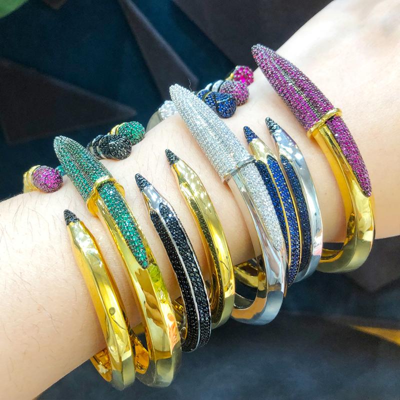 

Bangle KellyBola Personality Luxury Mix Match Open Bracelet Girl Super Gift For Friend Lover Bride Wedding Engagement Shiny Jewelry