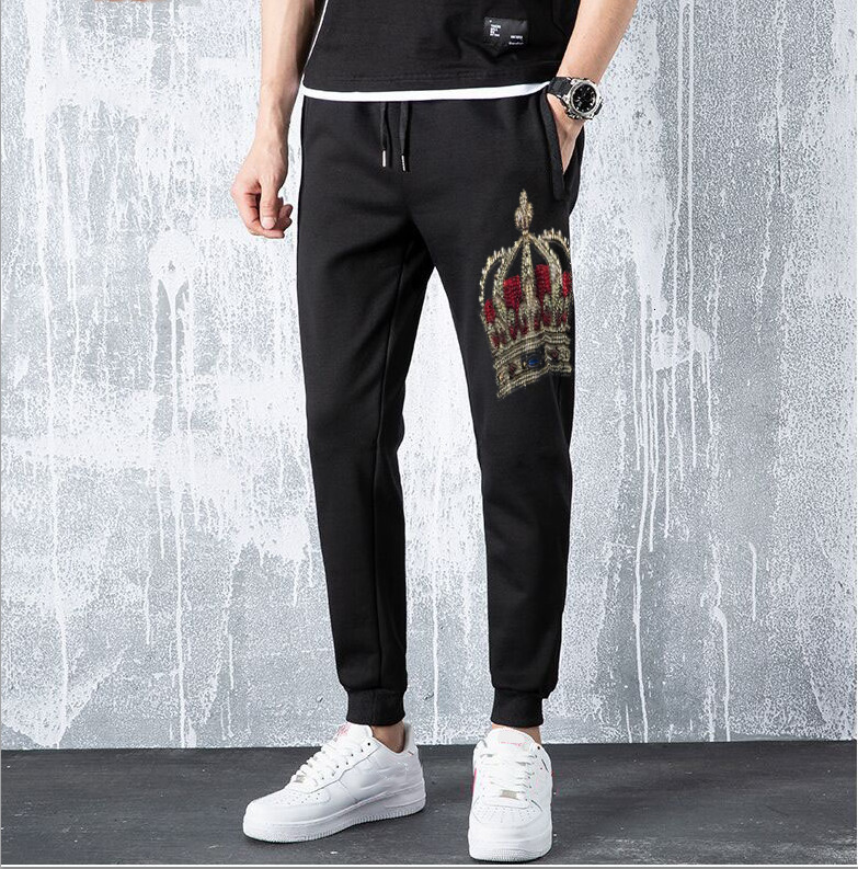 

2021 Hot-drilled Athletic Trousers of the Men Basculator Pants Strass Sweatpants Plus Size New Lfnc, As shown in the figure