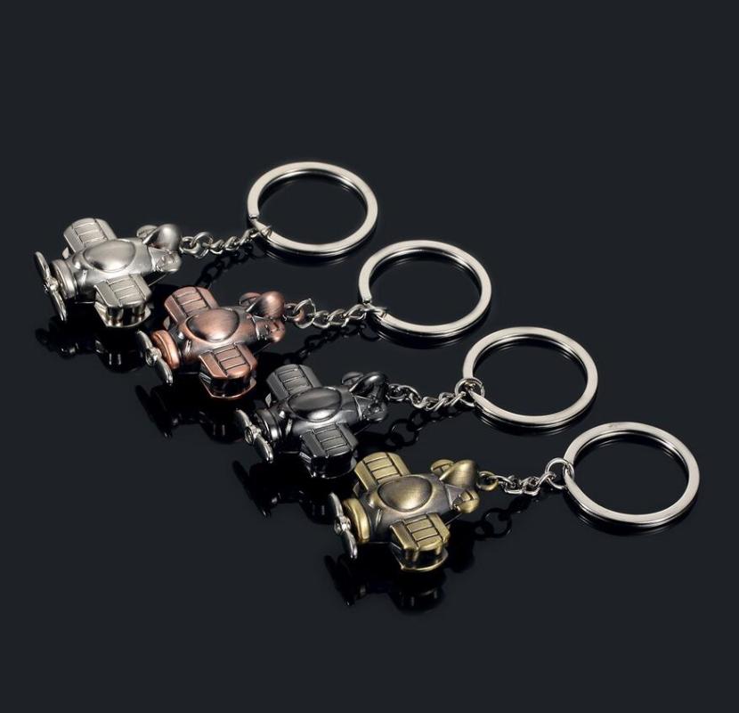 

Keychains Creative Gift Mini Propeller Aircraft Model Metal Keychain Car Advertising Waist Key Chain Pendant