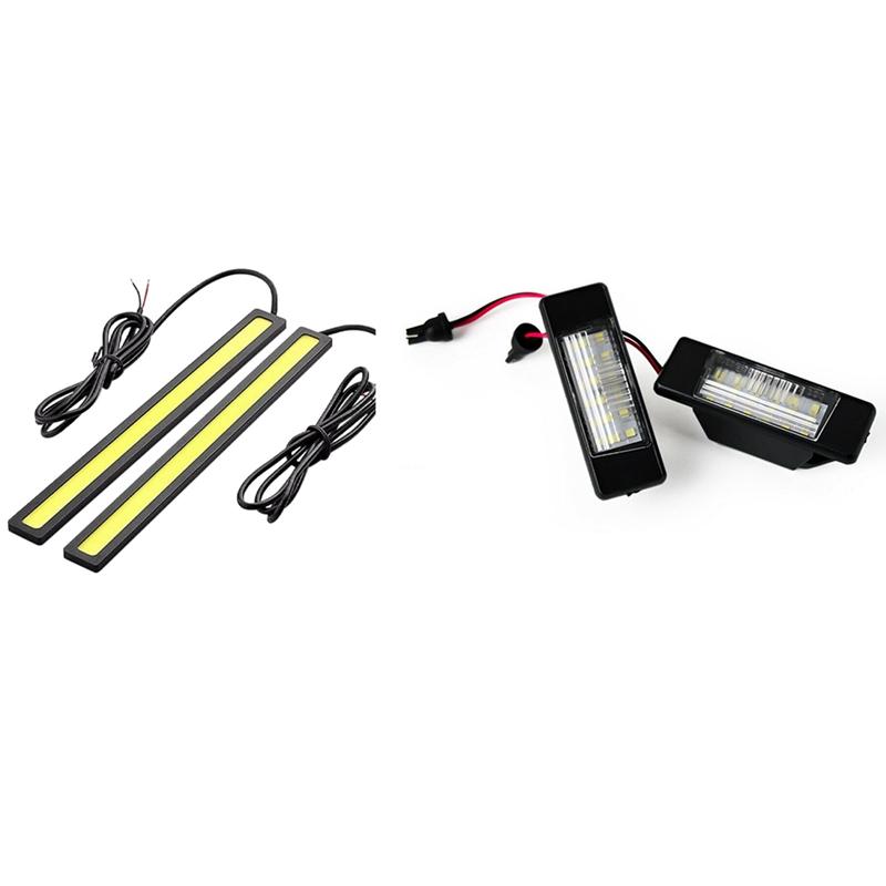 

Interior&External Lights 2PCS Trunk Number License Plate Light For Pathfinder R51 Versa Nismo Infiniti Q50 & 2x COB Daytime Running