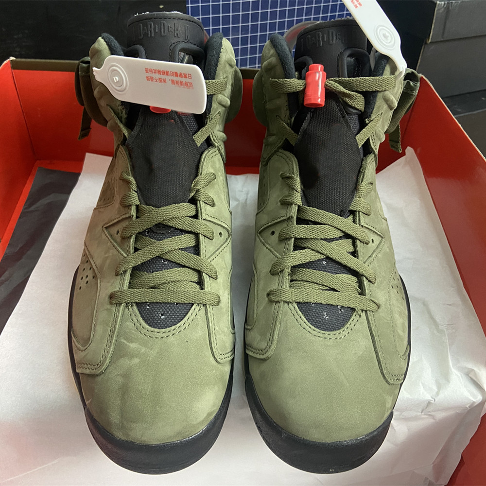 

2021 authentic designer basketball shoes high-top olive green grimace outdoor sports training running sneaker Travis TS SP 6 wholesaler CN1084-200 with original box, Army green