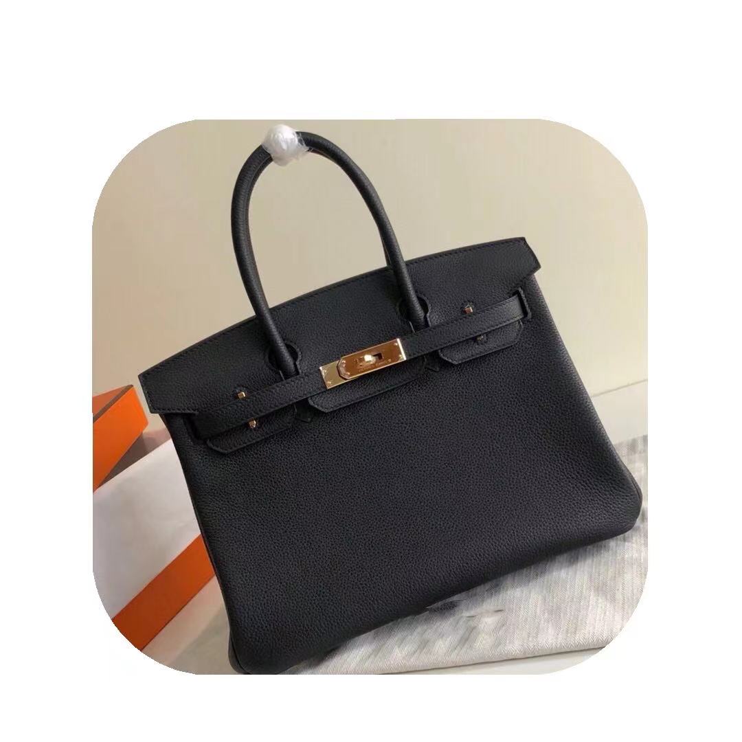 

Togo leather Original high quality luxury designer bag Crossbody No shoulder buckle EPSON, Black