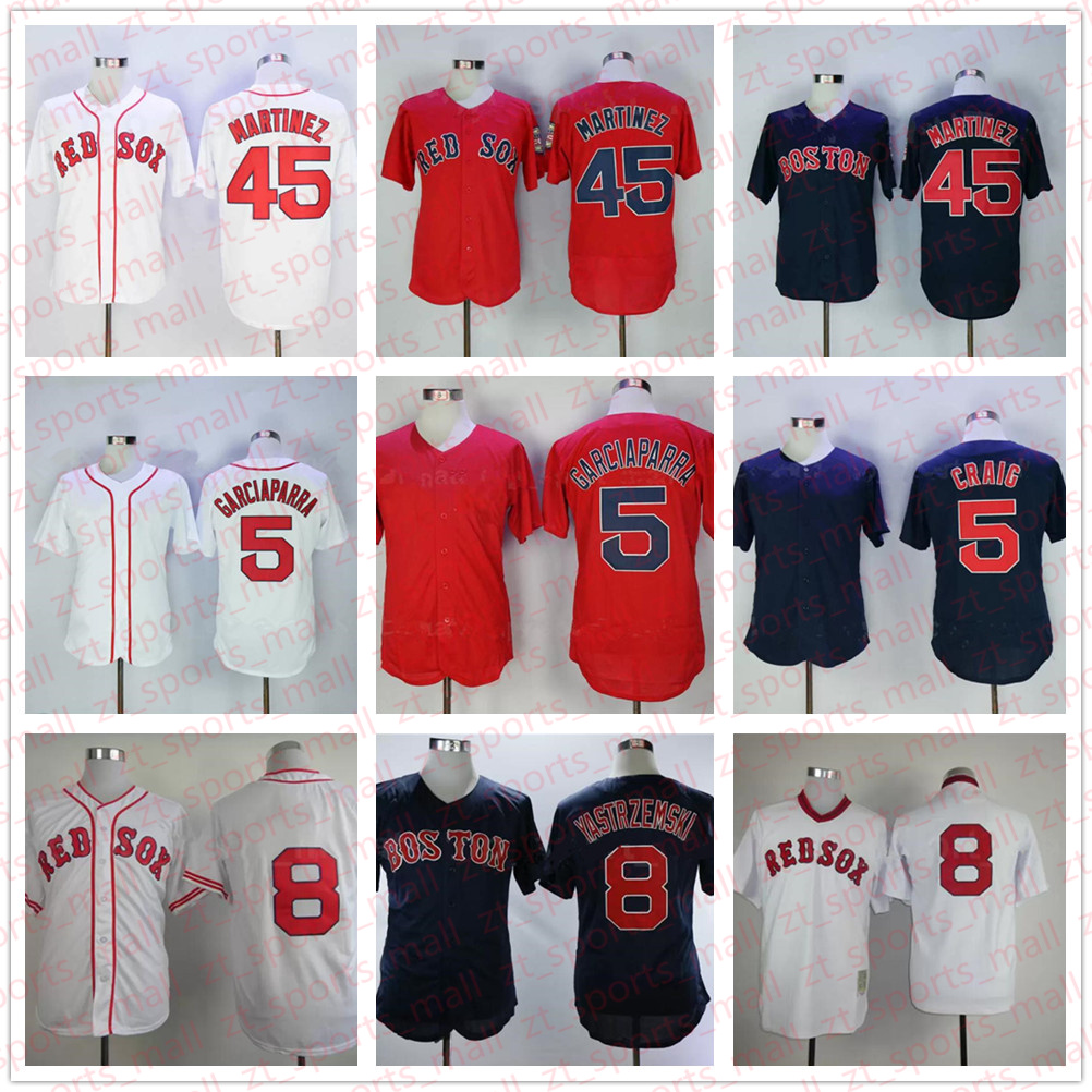 

Retror 1914 1936 1967 Vintage Baseball 5 Nomar Garciaparra 45 Pedro Martinez Jersey Retire Stitched Pullover Navy Blue White Red Grey Beige Flexbase, As shown in illustration