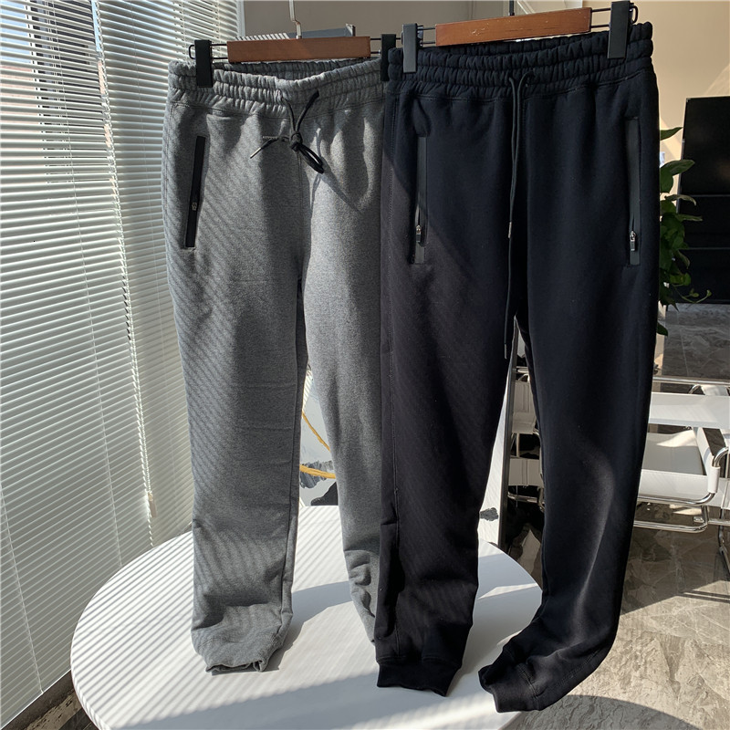

2021 New Densely Fleece Jogger Men's Trousers Cotton Warm Veet Sweatpants Sweat Pants Fall Hallways Winter M-4xl Wgwa, Black