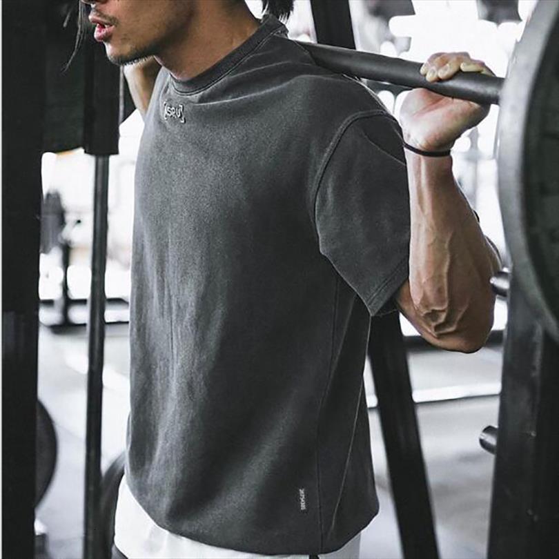 

bodybuilding clothing o neck mens t shirts short sleeve fashion european size tshirts casual for male, White;black