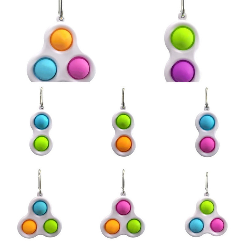 

STOCKS Simple Key Chains Fidget Sensory Push Toy Key Ring Pendants Squeeze Silicone Bubbles Stree Relief Table Finger Toy H25P7KR