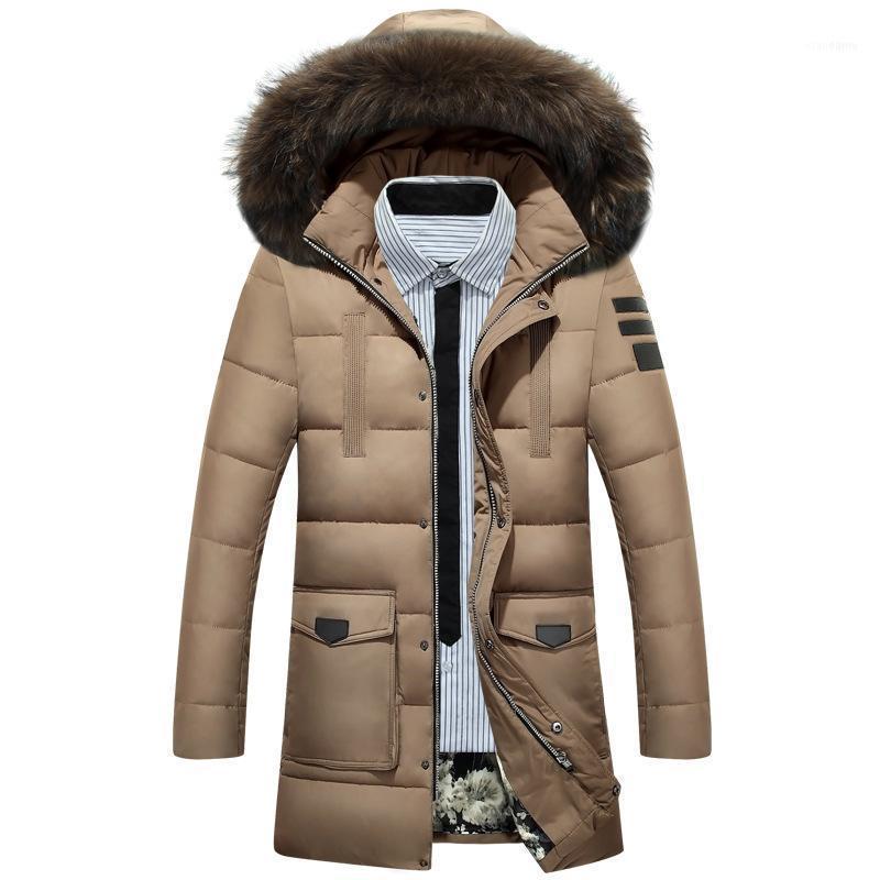 

Men's Down & Parkas 2021 Fur Collar Hooded Men Winter Jacket Coat Snow Parka Outerwear Thick Thermal Warm Wool Liner M-4XL1, Black