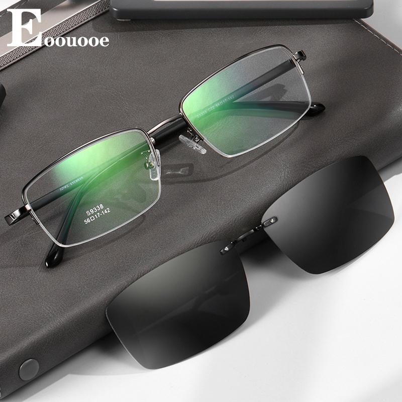 

Fashion Sunglasses Frames Magnet Polarized Alloy Men Opticas Glasses Frame A Set Eyewear Prescription Eyeglasses Optician, Black