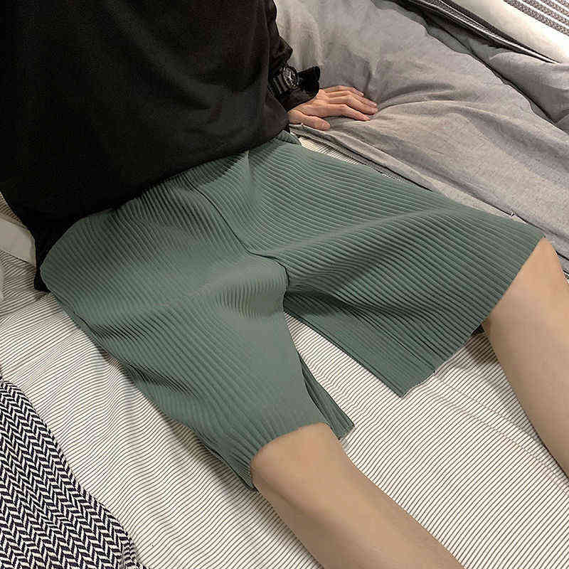 Short plissé d'été pour hommes, short décontracté en soie glacée, Streetwear, ample, respirant, fin, short de plage hawaïen pour hommes M-2XL H12