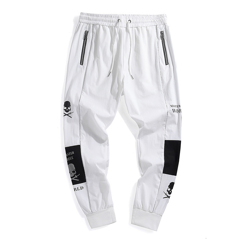 

2021 New Hot Jogger Sports Trousers Hip Hop Streetwear Pocket Fashion Beam Foot Men Pants 8cyz, White