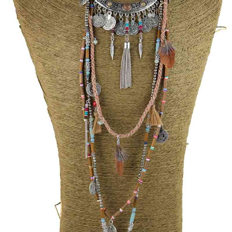 

Gypsy Statement Vintage Long Necklace Ethnic jewelry boho necklace tribal collar Tibet Jewelry