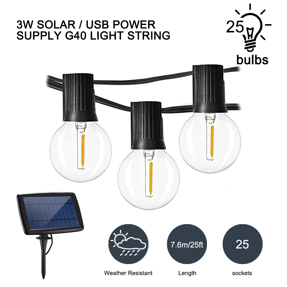 

2021 New Lmpadas Led G40, Globo, Energia Solar, Decorativa, Reas Externas, Guirlanda, Prova D' Gua, 25leds, Decorao Para Festas e Quintal 53