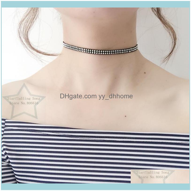 

Pendants Jewelryhandmade 5Mm Black & White Suede Fabric Rivet Stainless Steel Jewelry Choker Necklaces Chokers Drop Delivery 2021 Mtq0N