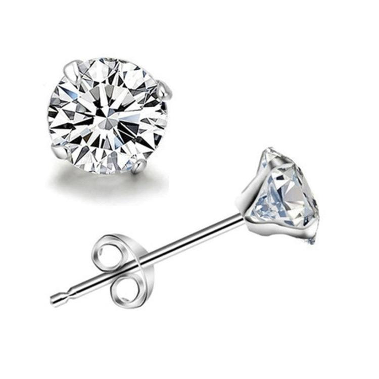Stud Birthstone Earrings For Women 925 Sterling Silver Earring Prong Setting Cubic Zircon Jewelry Kpop-image-706851222