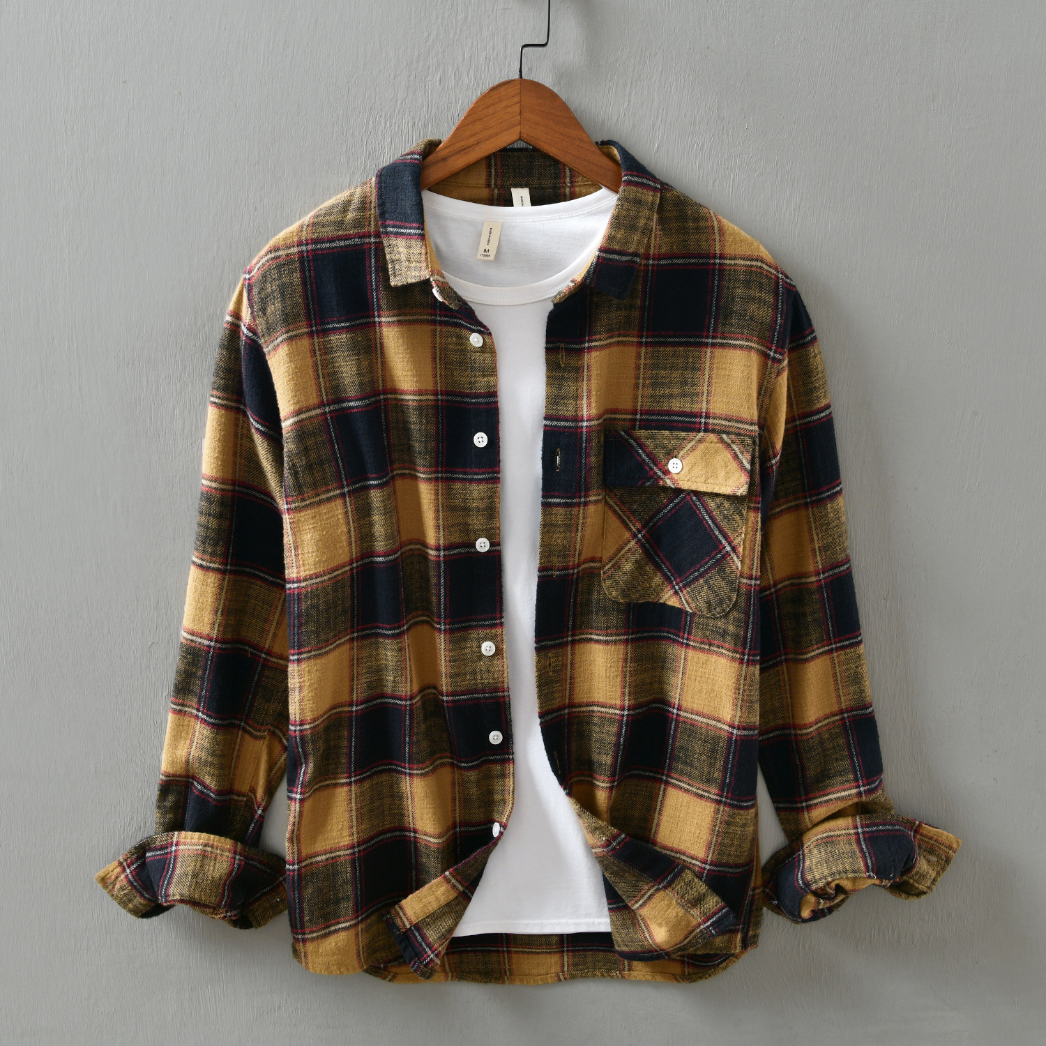 

2021 New Cotton Neat Flannel Plaid with Long Autumn Mark Male Casual Sleeve Shirt Soft and Comfortable A8ai, Games