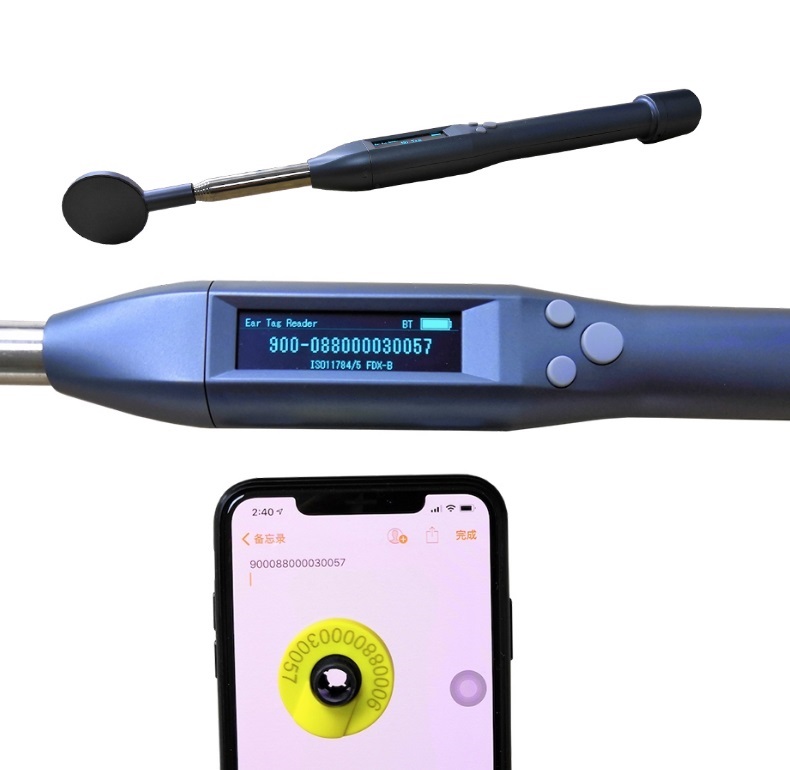 

XIRUOER Long range microchip reader 134.2khz fdx animal id reader Scanner FDX-B ISO11784/5 HDX Long Stick Readers Support IOS, Android and Window system with HID model