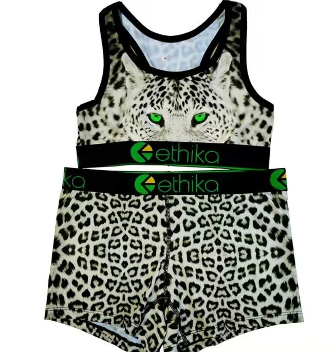 

Ethika Women Tracksuits Sexy Quick Dry Animal Printing Two Piece Pants 1vest+1shorts Swimwear Sport Fitness Yoga Suits Size S-XL, Random colors/with bag