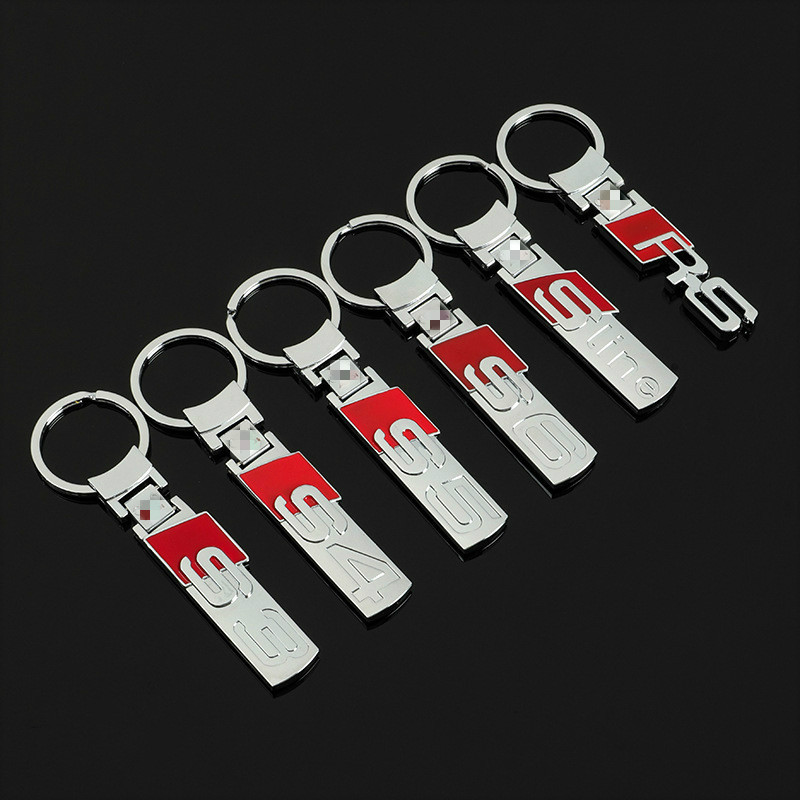 

High-quality Fashion Double sided Audi S3 S4 sline RS car logo car metal key ring pendant QC67