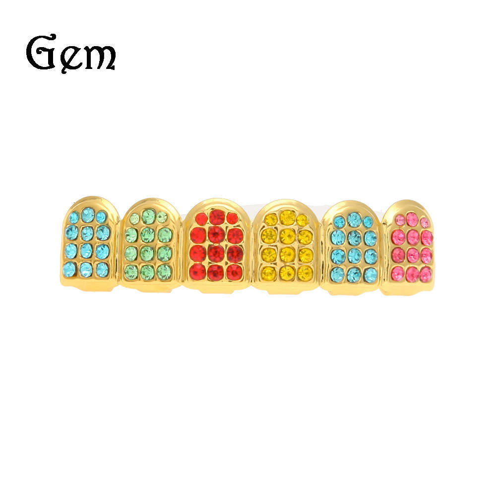 

Gumengchao hip hop jewelry: color diamond, gold electroplating, environmental protection material, hot-selling jewelry