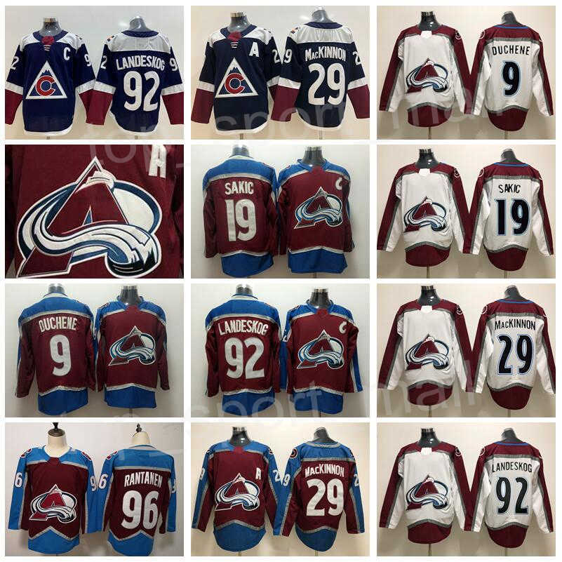 

Colorado Avalanche Hockey 29 Nathan MacKinnon Jerseys 96 Mikko Rantanen 9 Matt Duchene 19 Joe Sakic 92 Gabriel Landeskog Red Youth Women Man, Men white