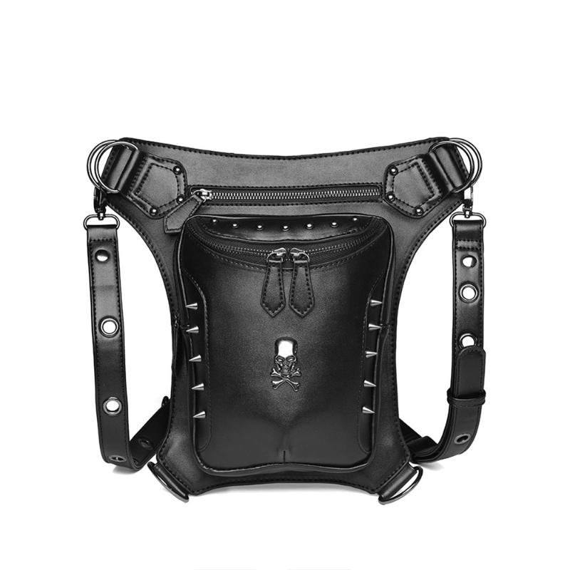 

vintage steampunk rivet bag punk retro rock gothic biker bag victorian shoulder waist bags packs for women men drop leg