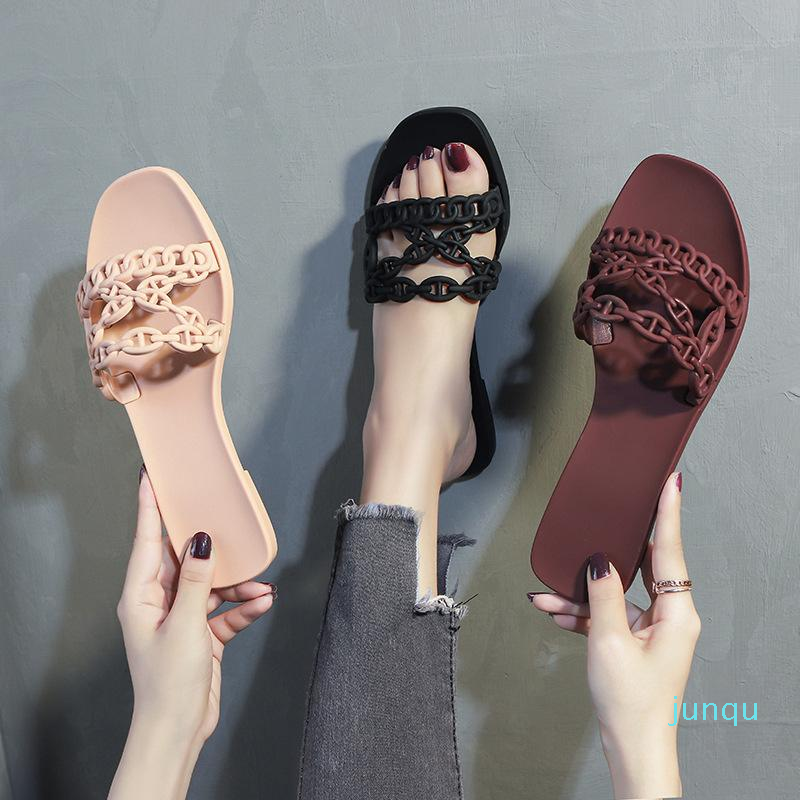 

Slippers Casual Temperament Braided Soft Leather Cross Strap Open-toed Flat Wear Vacation Beach Sandals Flip Flops Women Shoes, Blue