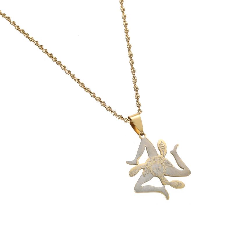 

Chains Stainless Steel Sicily Italy Cities Flag Pendants Necklaces Silver Gold Color Italian Sicilia Jewelry Gifts