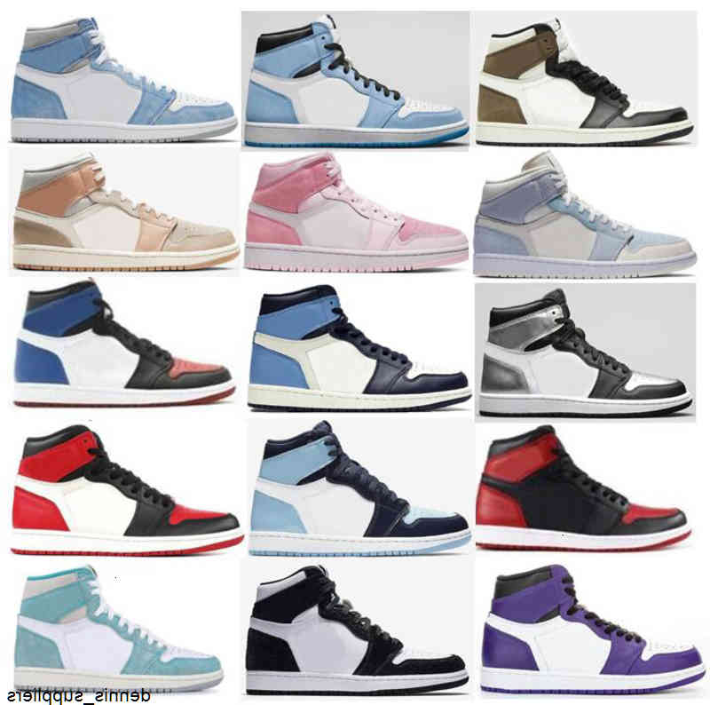 

1 University Blue Hyper Royal Twist Chicago Basketball Shoes Men 1s Mid Milan Digital Pink Sail Light Blue UNC Patent Top 3 Bred Toe Court