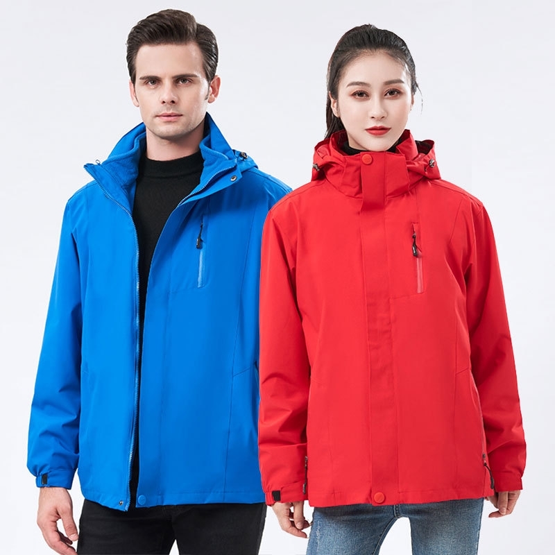 

Lovers' outdoor activity stormsuit three in one or two-piece set, warm and breathable, printable, Men's bright red