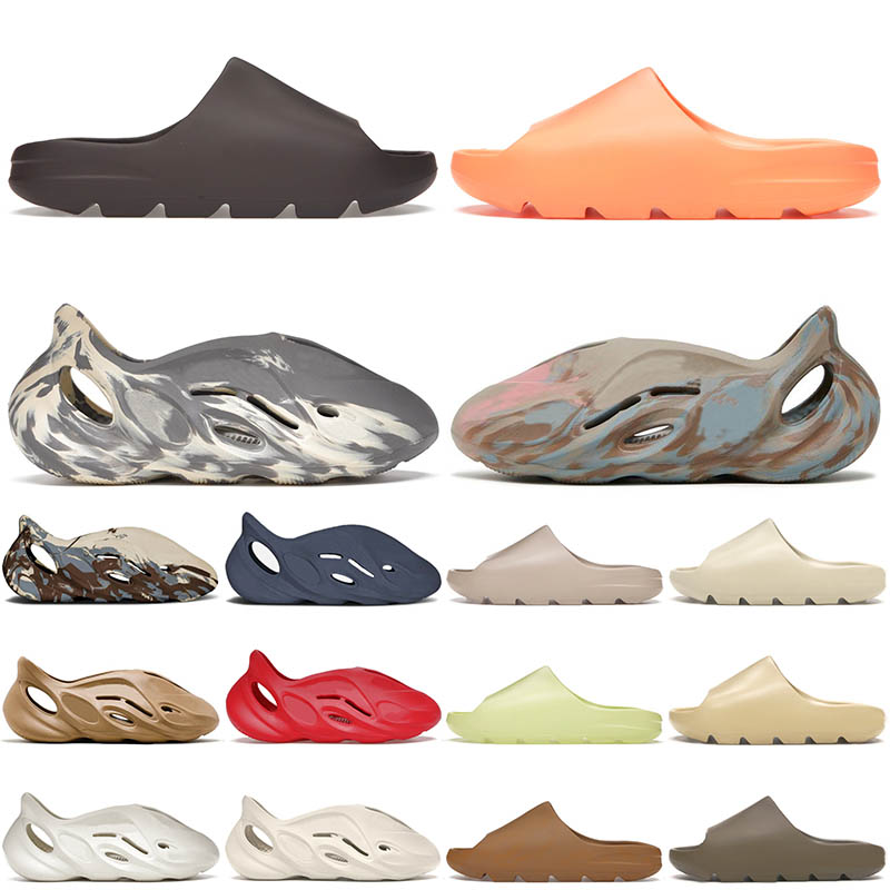 

mens women kid slides foam runner slipper platform sneakers shoes Soot Enflame Orange Sandals Mx Sand Grey Moon Gray Designer Slippers Slide Runners With Box, A36 foam runner triple black 36-45
